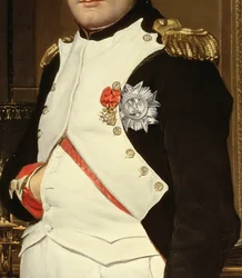 Detalj av Napoleon Bonaparte i hans studie, 1812 olja på duk detalj av PHD 320